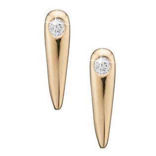 Christina Collect 925 Sterling Silver Topaz Spires Elongated Gilt Drop with White Topaz, Model 671-G29